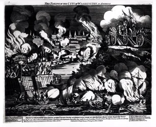 The Taking of the City of Washington in America, 24th August 1814, pub. by G. Thompson